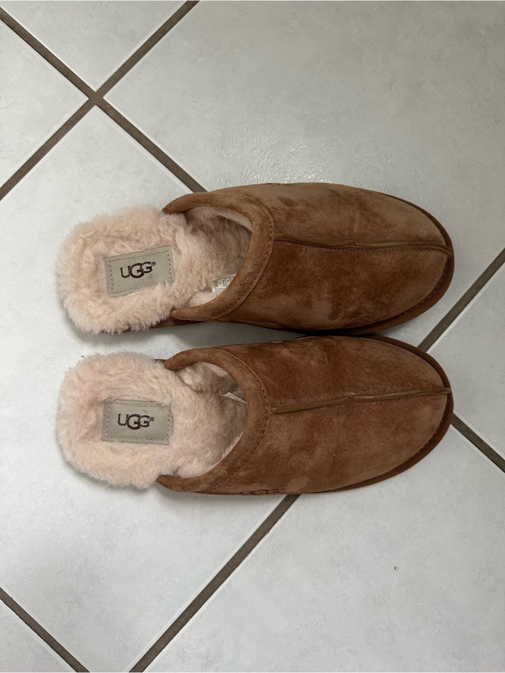 UGG Scuff Chestnut Slippers. Worn twice.